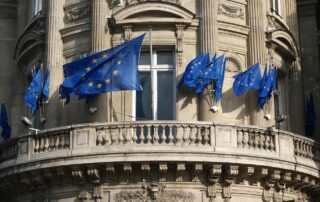 building, european union flags, balcony, architecture, paris, france, city, cities, outside, brown balcony